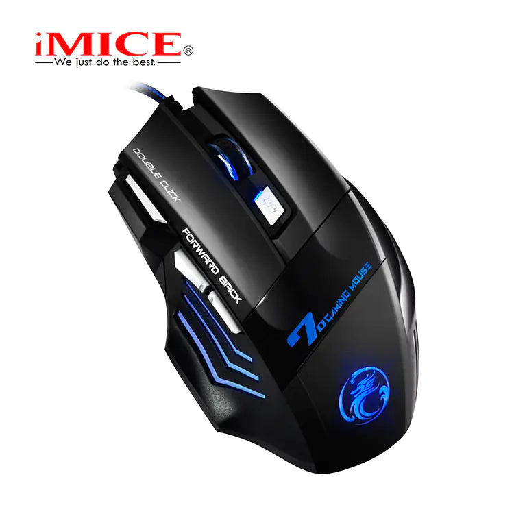 IMICE 7-Key Gaming Mouse with RGB Breathing Light